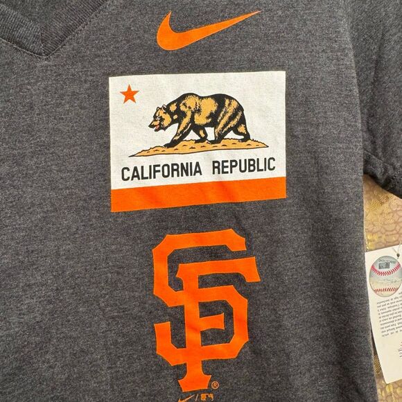 Nike Dri Fit Gray Orange Women's Athletic Giants MLB California SF Top M NWT - Picture 4 of 7